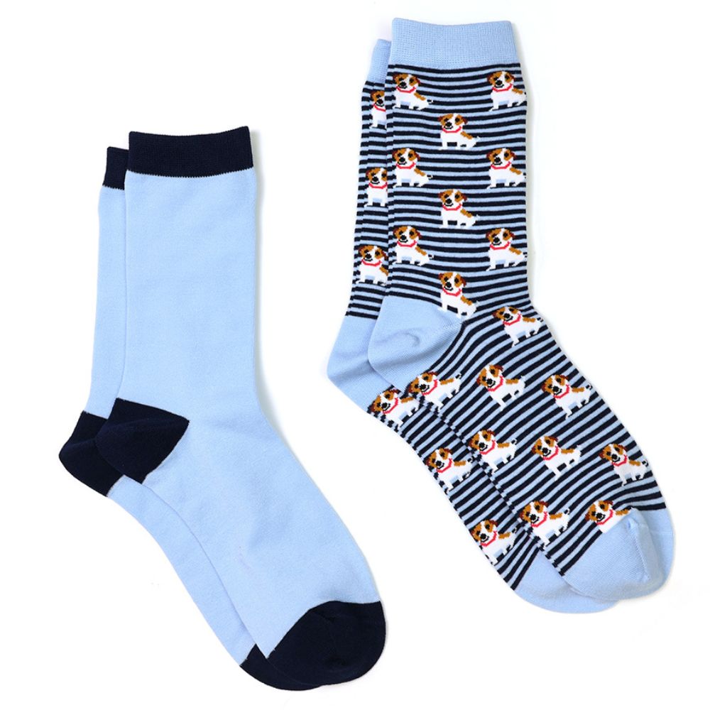 POM Blue Jack Russel Socks (2 Pack)