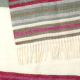 POM Cream And Magenta Twill Stripe Scarf