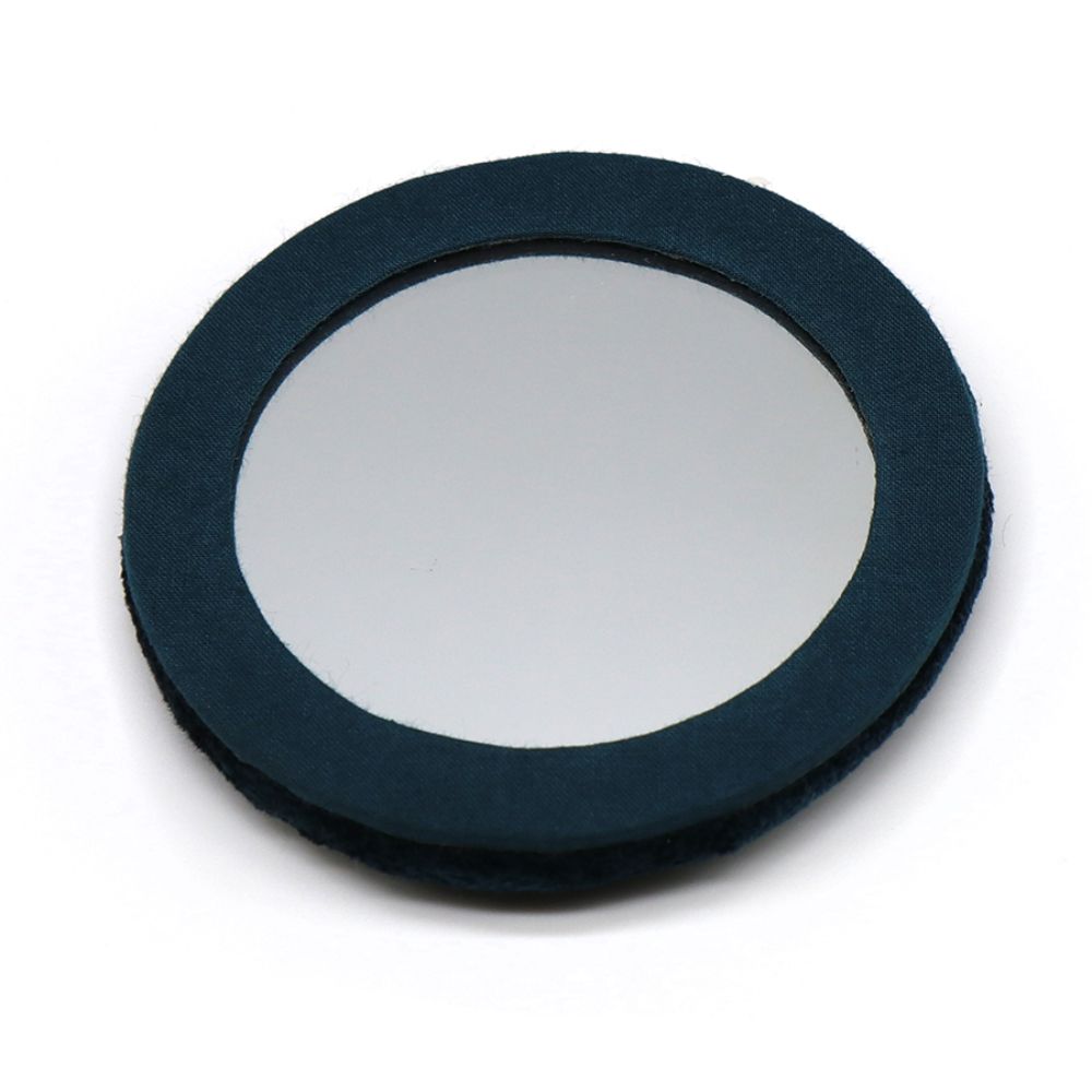 POM Dark Teal Velvet Hedgehog Embroidered Compact Mirror