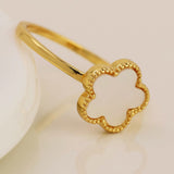 POM Gold Plated Simple Quatrefoil Ring  (Small-Medium)
