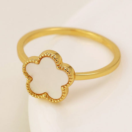POM Gold Plated Simple Quatrefoil Ring (Medium-Large)