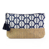POM Navy Abstract Cowrie Shell Print Travel Pouch