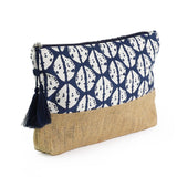 POM Navy Abstract Cowrie Shell Print Travel Pouch