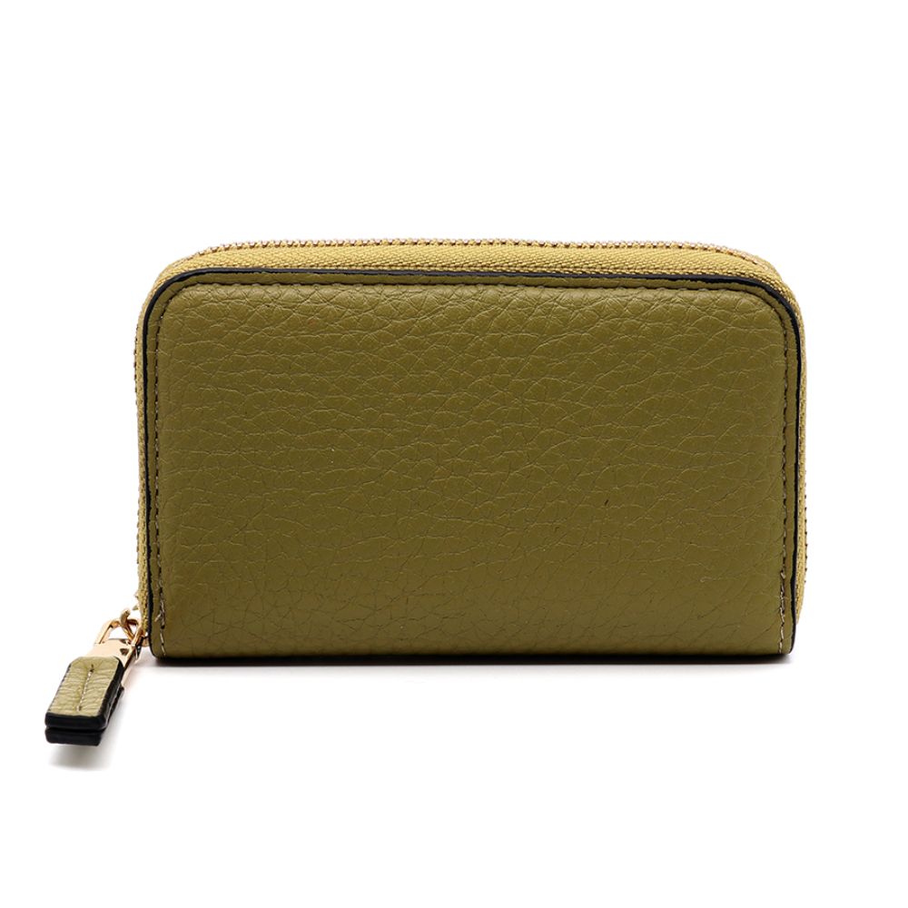 POM Olive Faux Leather Mini Coin Purse
