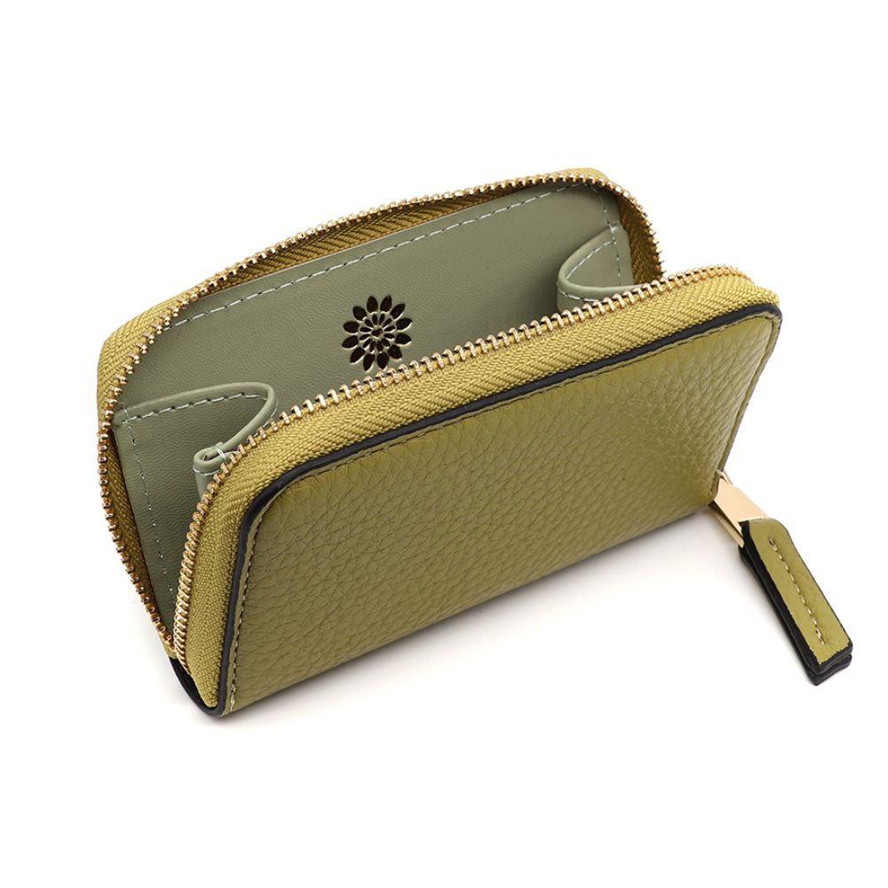 POM Olive Faux Leather Mini Coin Purse