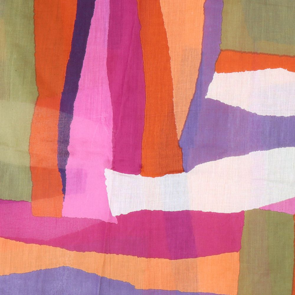 POM Orange Mix Abstract Cotton Scarf