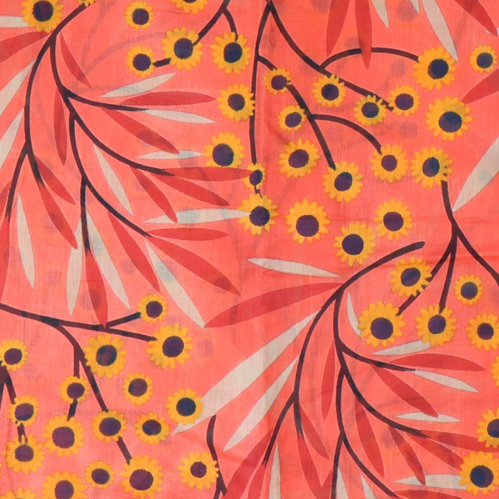 POM Red Mix Mini Sunflower Cotton Scarf