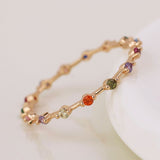 POM Rose Gold Plated Rainbow Crystal Ring (Small-Medium)