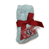 POM Seafoam Green Chunky Cable Knit Socks