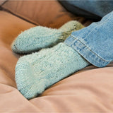 POM Seafoam Green Chunky Cable Knit Socks