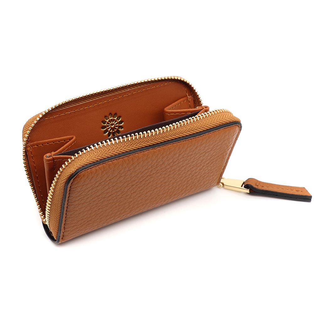 POM Tan Faux Leather Mini Coin Purse