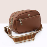 POM Tan Vegan Leather Camera Bag with Removable Strap
