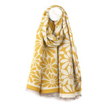 POM Yellow Retro Daisy Jacquard Scarf