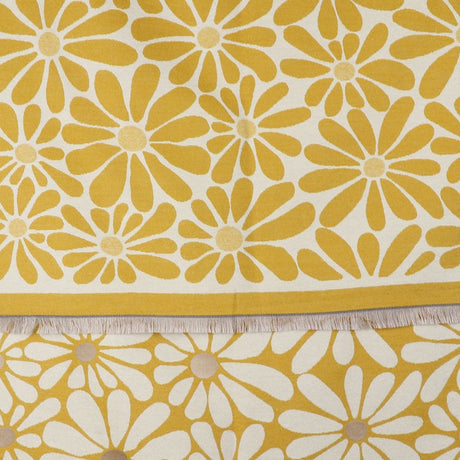 POM Yellow Retro Daisy Jacquard Scarf