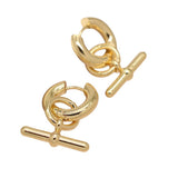 POM Chunky Hoop & T-Bar Earrings - Gold