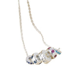 POM Five Ring Necklace With Crystals