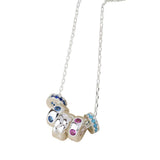 POM Five Ring Necklace With Crystals