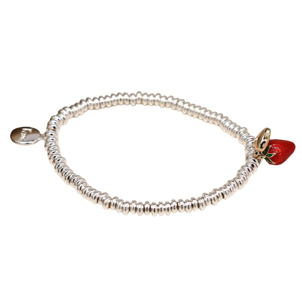 POM Silver Plated Strawberry & Heart Bracelet