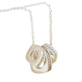 POM Simple Crystal Square Rings Necklace - SIlver