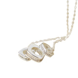 POM Simple Crystal Square Rings Necklace - SIlver