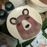 Mica Decorations 20cm Cream Wild Bear Breakfast Plate