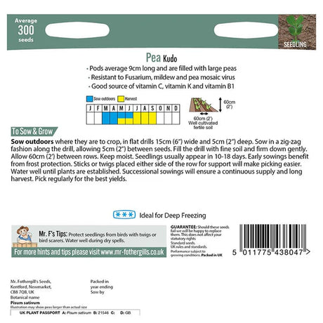 Mr Fothergill's Pea Kudo Seeds