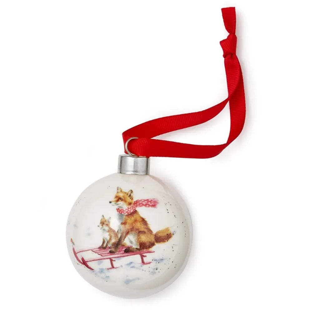 Portmeirion Wrendale Fox Sleigh Ride Christams Bauble