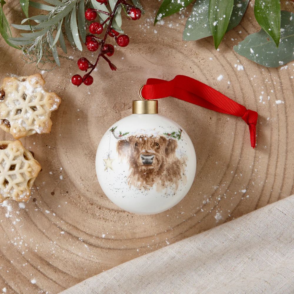 Portmeirion Wrendale Highland Cow Star Christmas Bauble