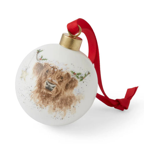 Portmeirion Wrendale Highland Cow Star Christmas Bauble
