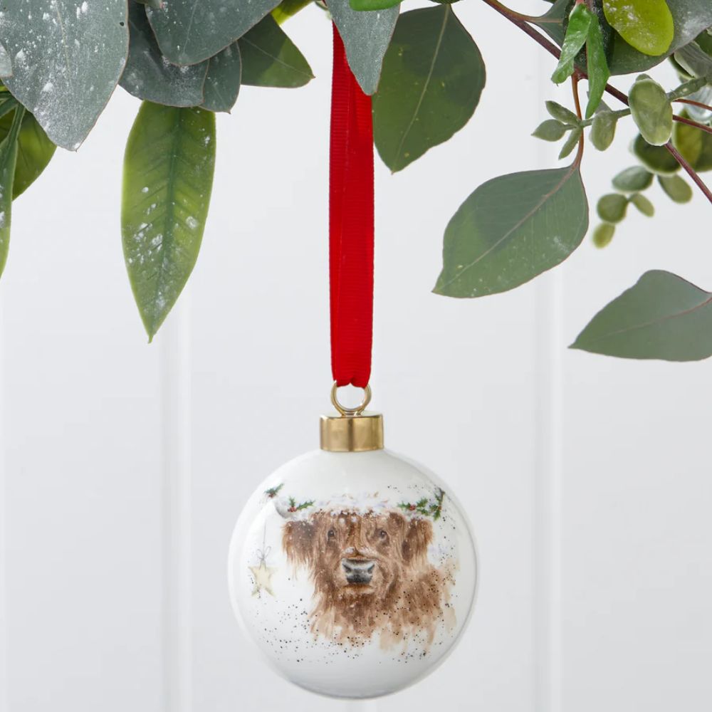 Portmeirion Wrendale Highland Cow Star Christmas Bauble