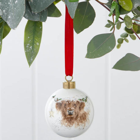 Portmeirion Wrendale Highland Cow Star Christmas Bauble