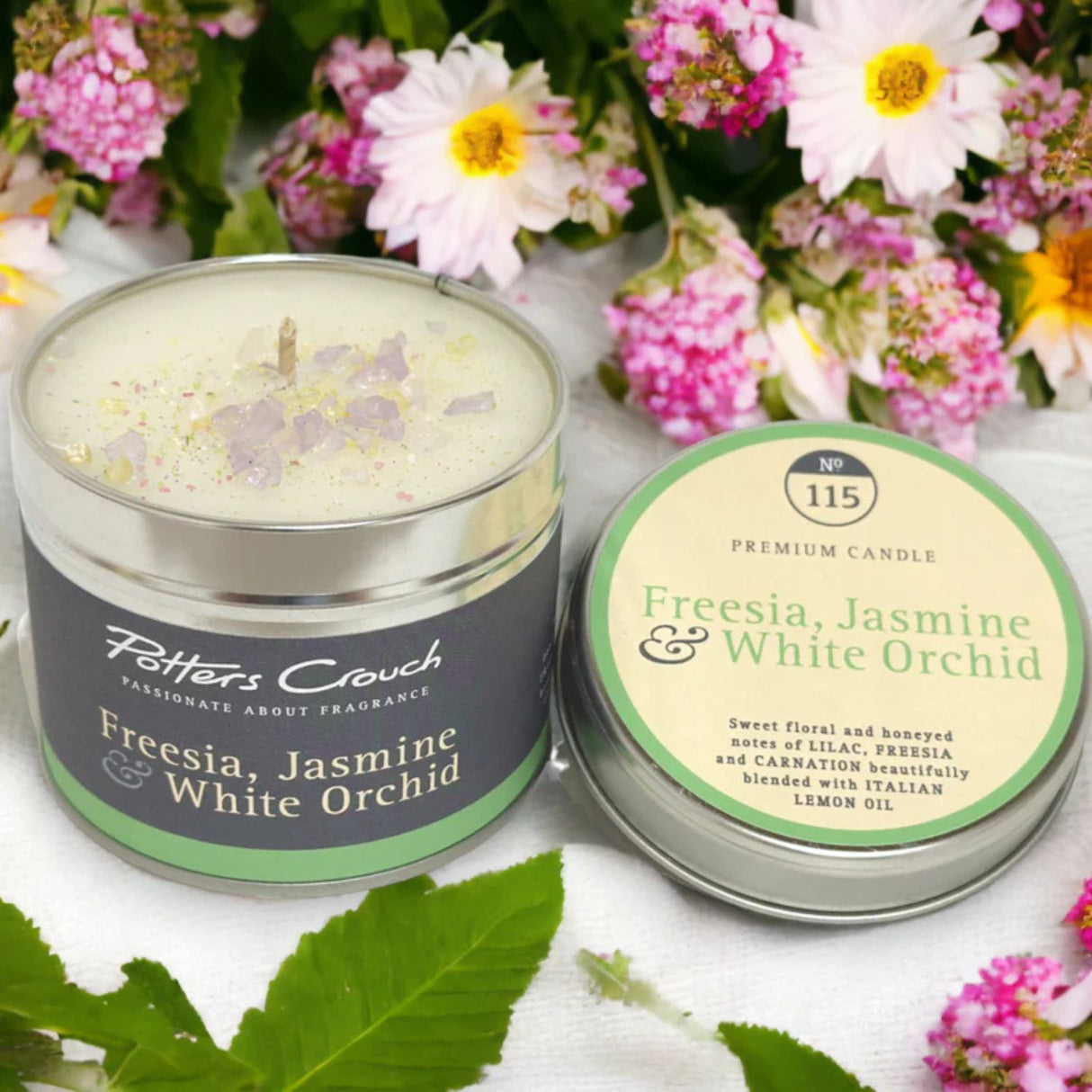 Potters Crouch 210g Freesia, Jasmine & White Orchid Candle