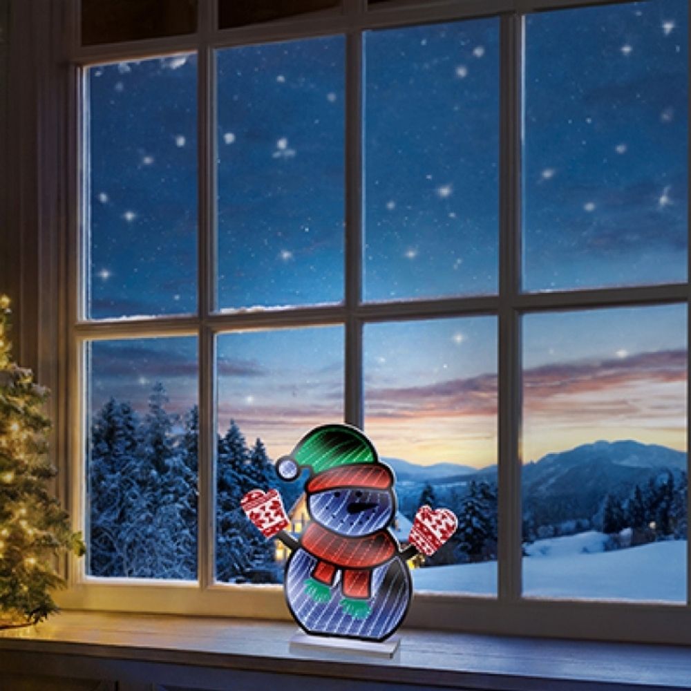 Premier 30cm USB Snowman Infinity Mirror Decoration