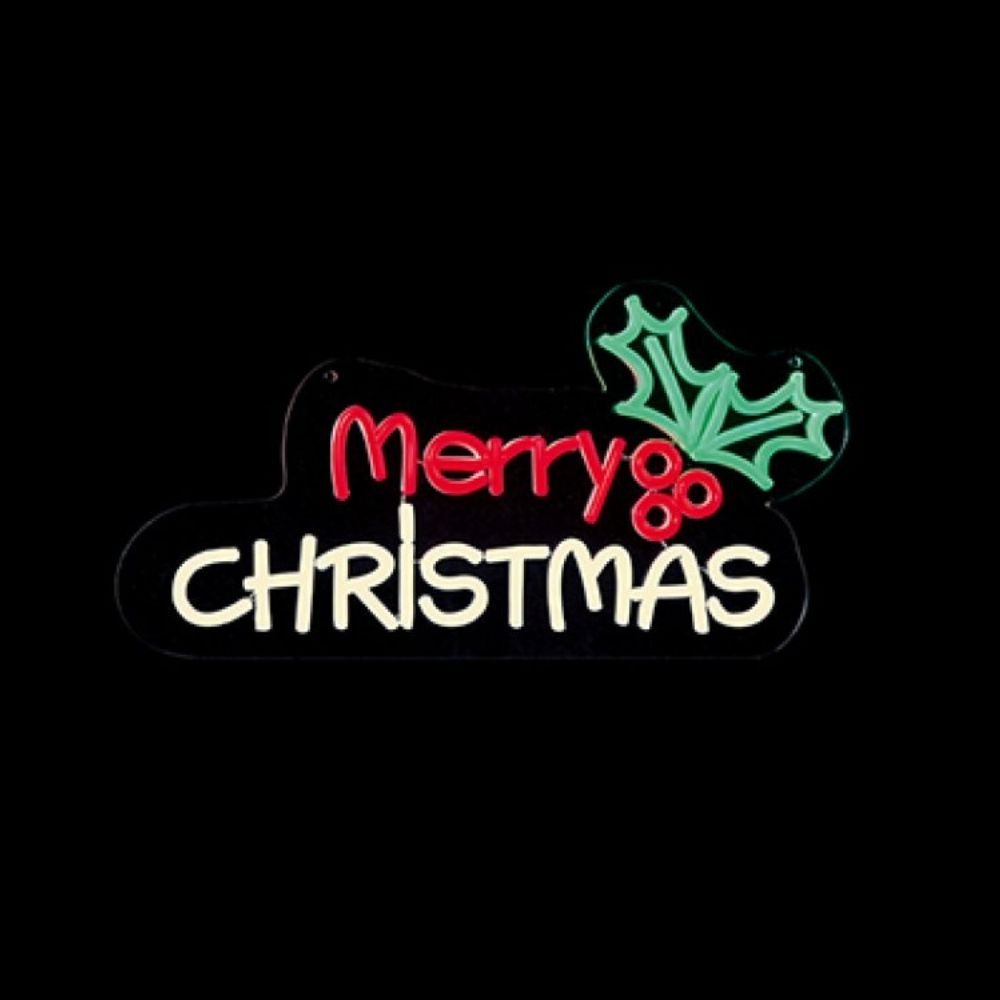 Premier 45cm Lit Neon 'Merry Christmas' Hanging Sign