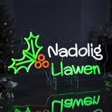 Premier 50cm Lit neon 'Nadolig Llawen' Hanging Sign