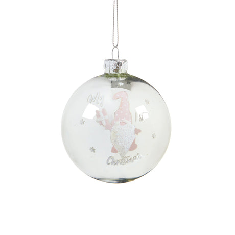 Premier 8cm My 1st Christmas Gonk Glass Bauble (Choice of 2)