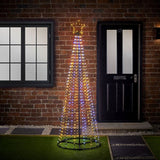 Premier Decorations 2.1m Multi Action Flexibrights Pyramid Tree