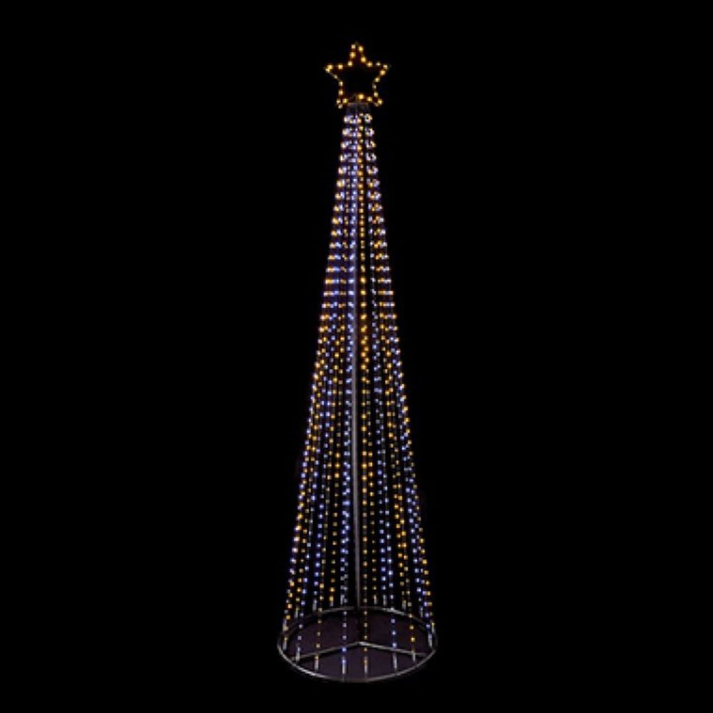 Premier Decorations 2.5m Multi-Action Flexibrights Pyramid Tree