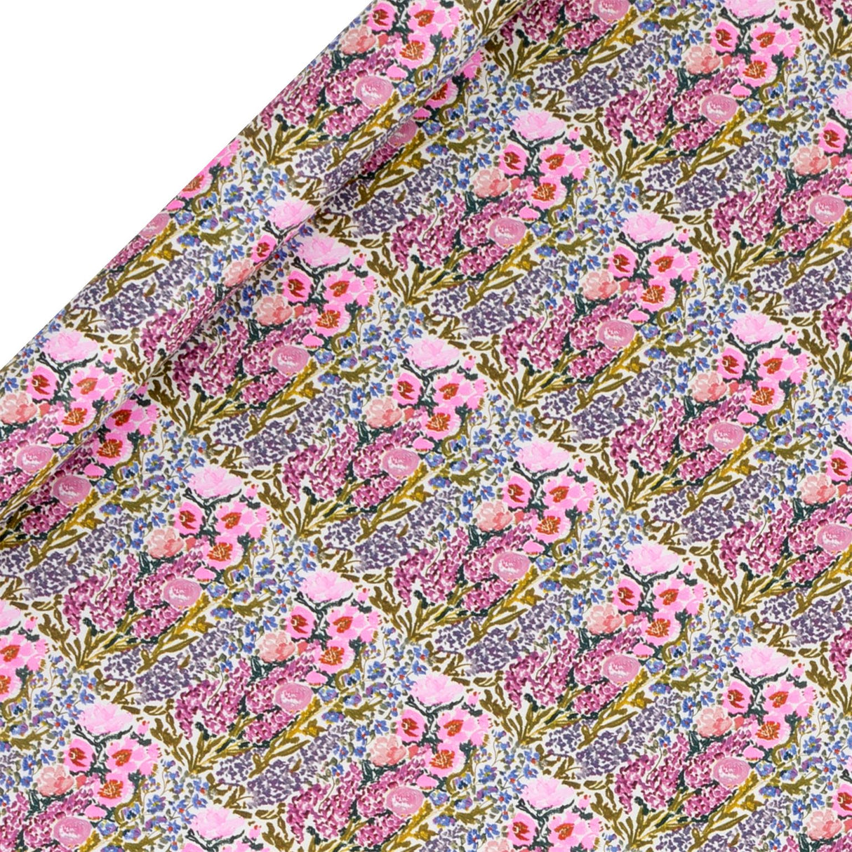 Glick 4m Linen Alluere Floral Design Wrapping Paper Roll - Pink