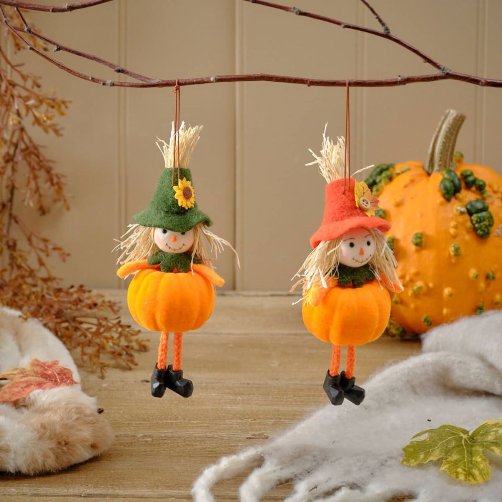 Richard Langs Pumpkin Scarecrow Hanging Decoration - (Choice of 2)