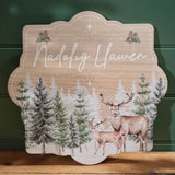 Richard Langs Welsh Evergreen 'Nadolig Llawen' Woodland Scene Plaque