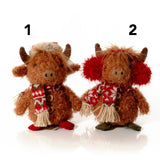Richard Langs Xmas Highland Cow Shelf Sitter Ornament - (Choice of 2)