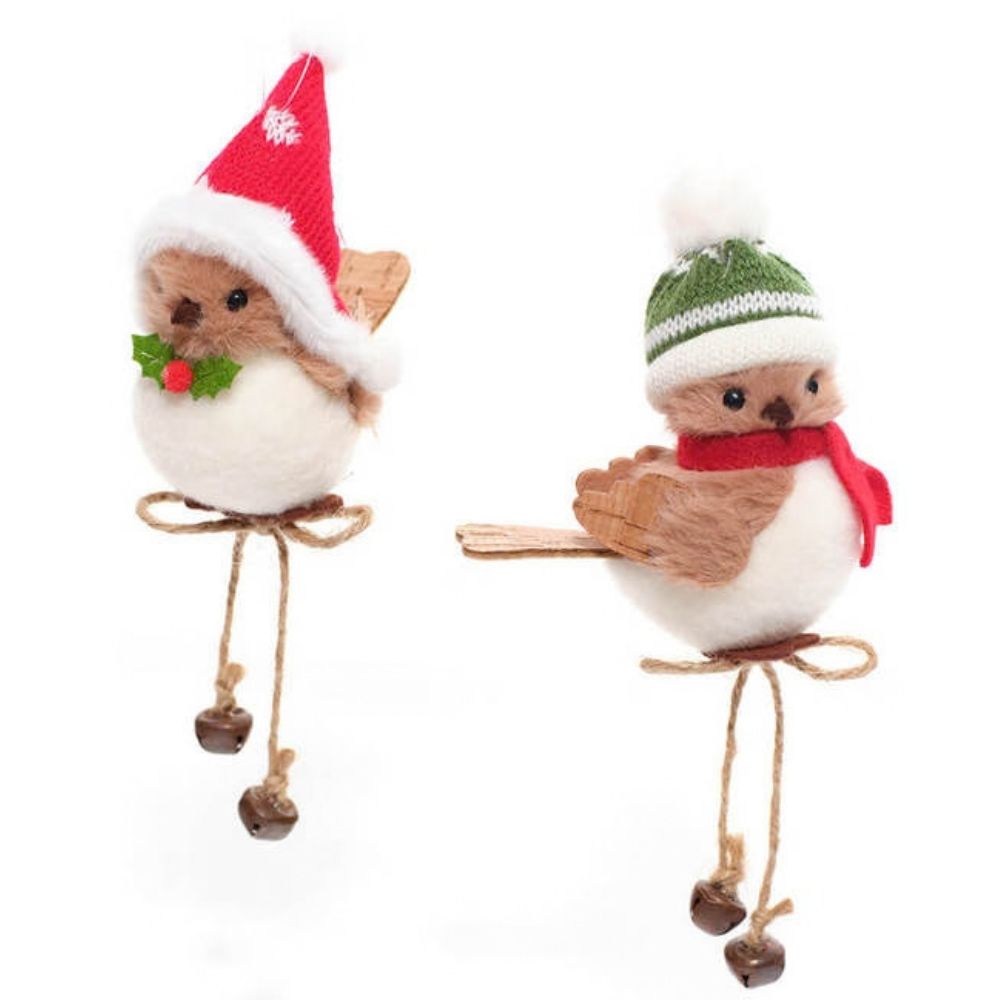 Richard Langs Festive Birds with Bell Feet Hanging Decoration - (Choice of 2)