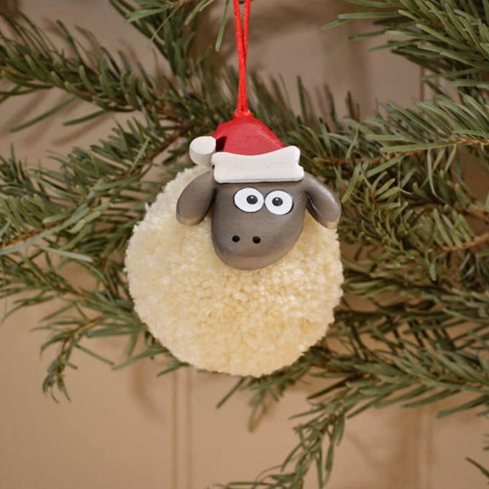 Richard Langs Wooly Pom Pom Sheep Hanging Decoration