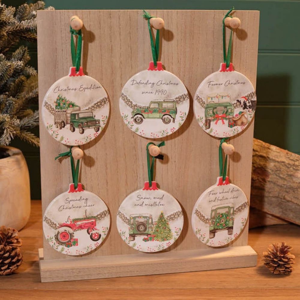 Richard Langs Xmas Farm Ceramic Bauble Hanging Decoration - (Choice of 6)