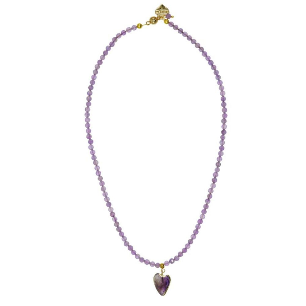 Rosie Fox Amethyst Gemstone Heart Necklace
