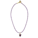 Rosie Fox Amethyst Gemstone Heart Necklace