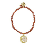 Rosie Fox Gold Sunstone Gemstone New Moon, Sun and Stars Bracelet