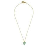 Rosie Fox Gold Green Agate Gemstone Heart and Pyrite Chain Necklace