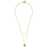 Rosie Fox Smoky Quartz Gemstone Heart and Black Agate Double Chain Necklace